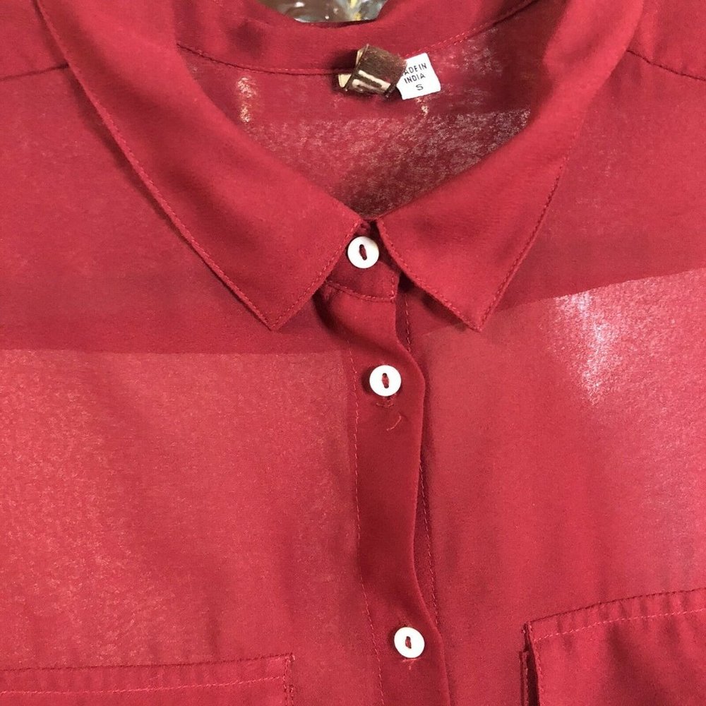 Kut From The Kloth Collared Button Up Blouse Small - image 4